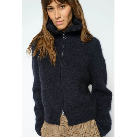 Mos Mosh Hulda Knit Zip Cardigan, Salute Navy
